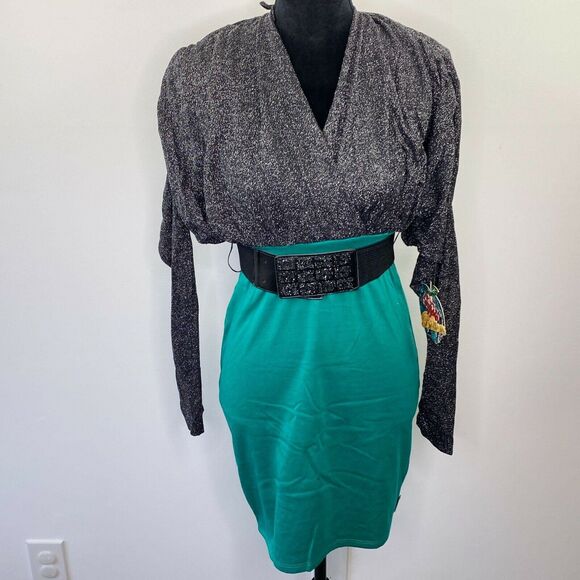 Apple Bottoms Python Crush Jet Black Shimmer Dress Women's Size XL - Picture 2 of 7